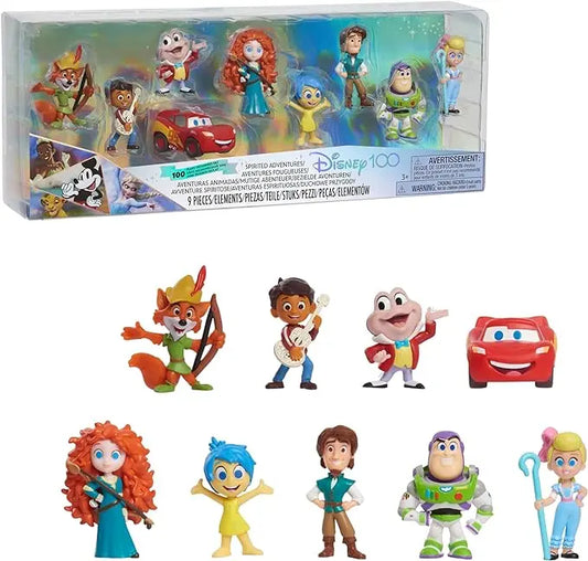 Disney100 Years of Spirited Adventures, Limited Edition 9-piece Figure Set, Kids Toys for Ages 3 Up by Just Play - Figurio