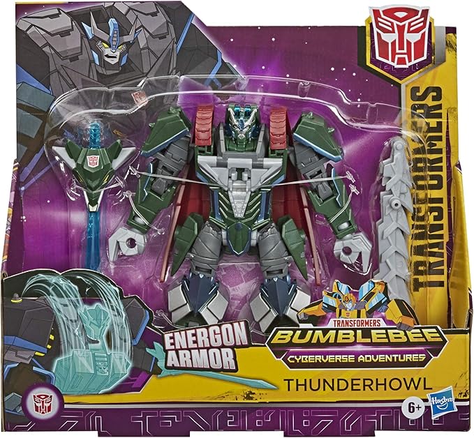 Transformers Bumblebee Cyberverse Adventures Ultra Class Thunderhowl Action Figure, Energon Armor Power Up, for Kids Ages 6 and Up, 6.75-inch - Figurio