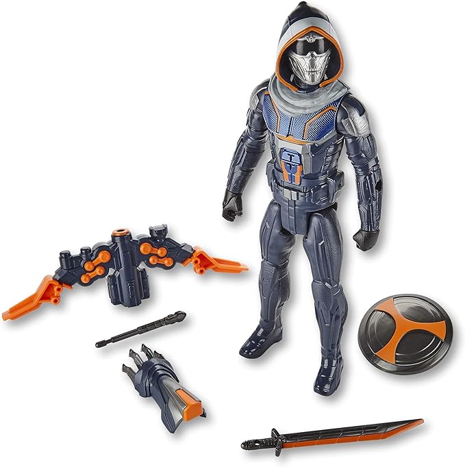 Marvel Black Widow Titan Hero Series Blast Gear Taskmaster Action Figure, 12-Inch Toy, with Launcher and Projectiles, Ages 4 and Up - Figurio