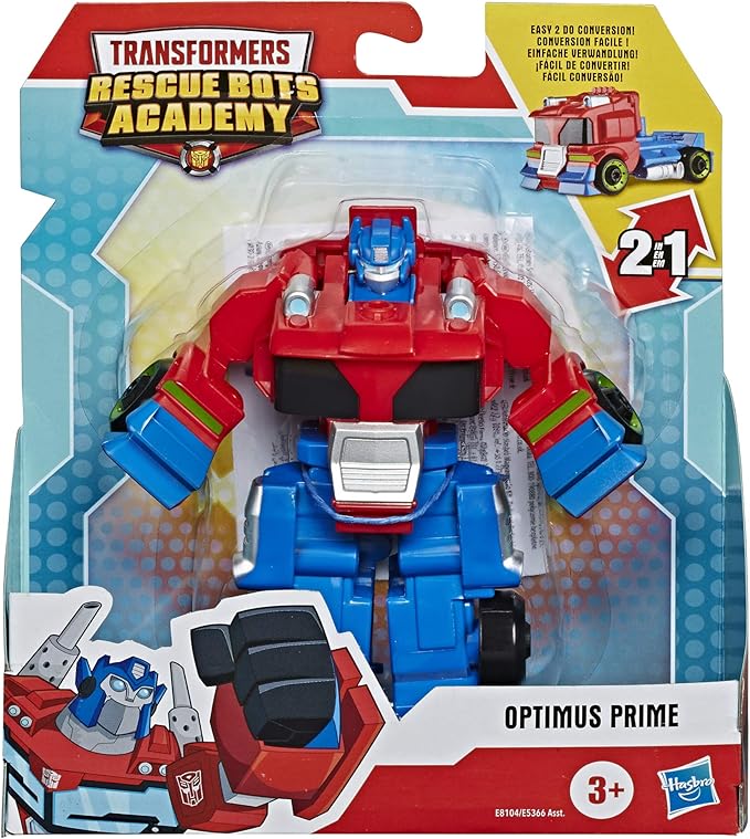 Transformers Rescue Bots Academy Optimus Prime Converting Toy, 4.5-Inch Figure, Toys for Kids Ages 3 and Up - Figurio