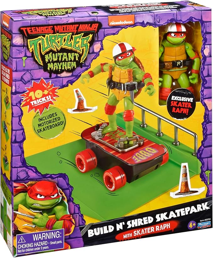 Teenage Mutant Ninja Turtles: Mutant Mayhem Raphael on a Skateboard with Accessories by Playmates Toys - Amazon Exclusive - Figurio