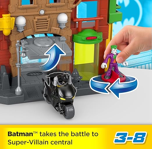 Fisher-Price Imaginext DC Super Friends Batman Toy, Crime Alley Playset with Figures & Accessories for Preschool Kids Ages 3+ Years - Figurio