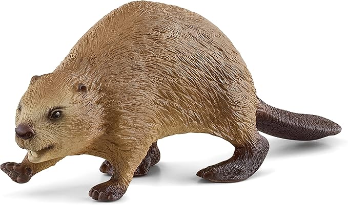 Schleich Wild Life, North American Woodland Wild Animal Toys for Kids, Beaver Toy Figurine - Figurio