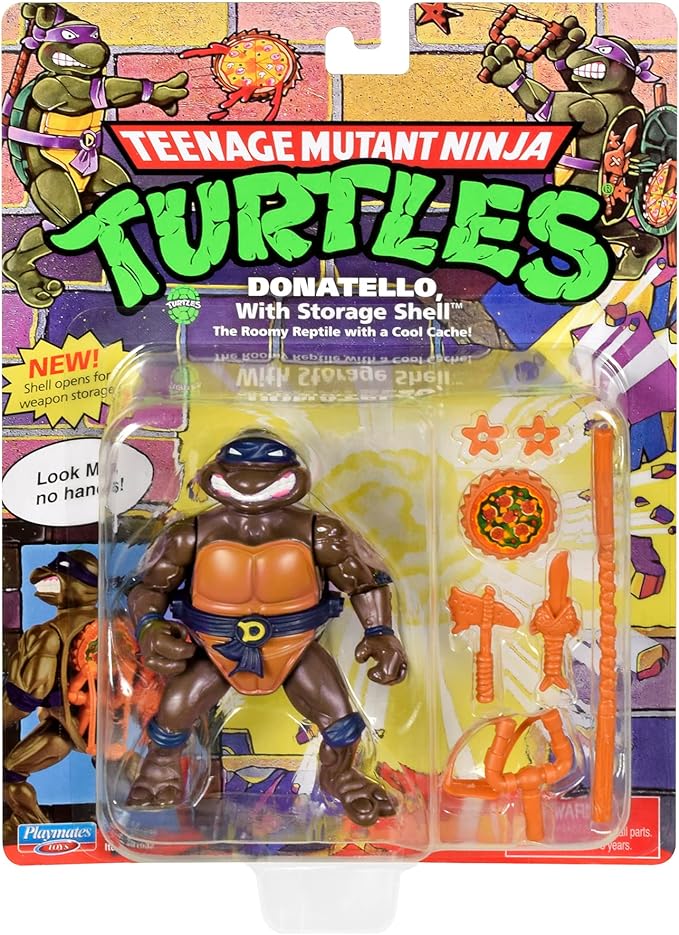 Teenage Mutant Ninja Turtles: 4” Original Classic Storage Shell Donatello Basic Figure by Playmates Toys - Figurio