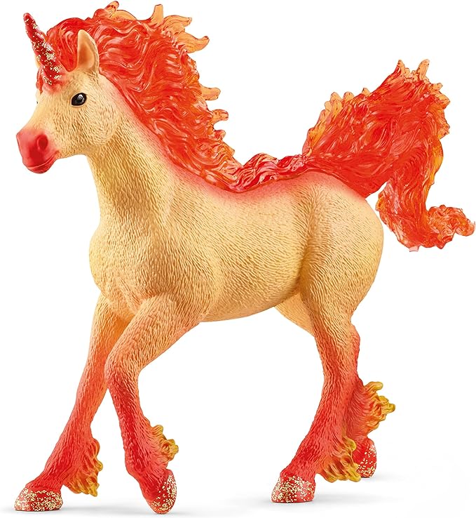 Schleich bayala New 2023, Unicorn Toys for Girls and Boys, Elementa Fire Unicorn Stallion Toy Figurine, Ages 5+ - Figurio