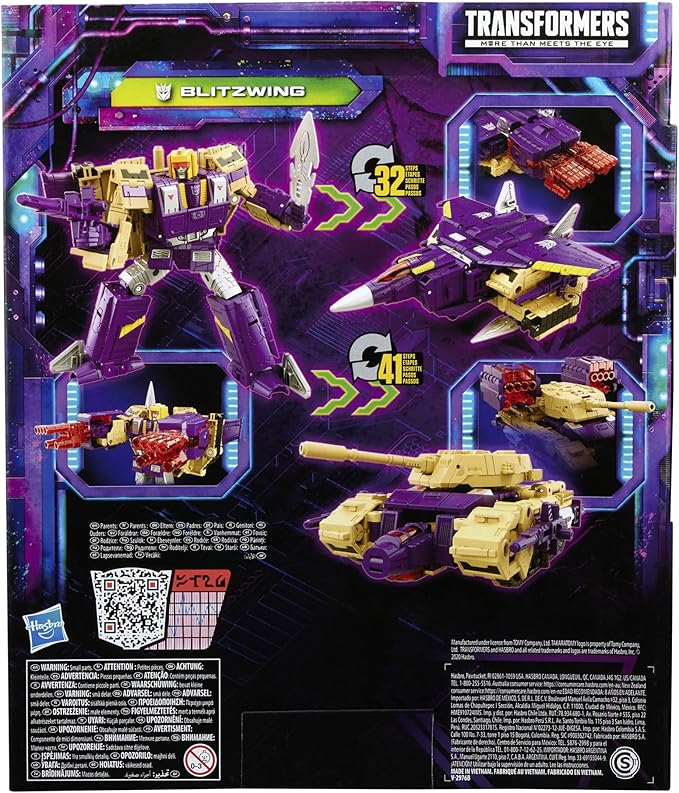 Transformers Toys Generations Legacy Series Leader Blitzwing Triple Changer Action Figure - Kids Ages 8 and Up, 7-inch - Figurio