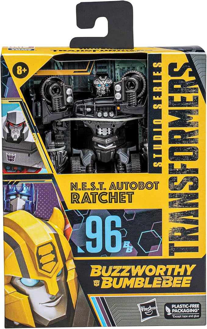 Hasbro,Transformers Studio Series 96 Buzzworthy Bumblebee N.E.S.T. Autobot Ratchet Deluxe Action Figure - Figurio