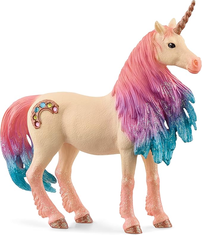 Schleich bayala Mythical Decorated Marshmallow Unicorn Mare Figurine - Featuring Glittery Details and Rhinestones, Imaginative Fun and Durable Toy for Girls and Boys, Gift for Kids Ages 5+ - Figurio