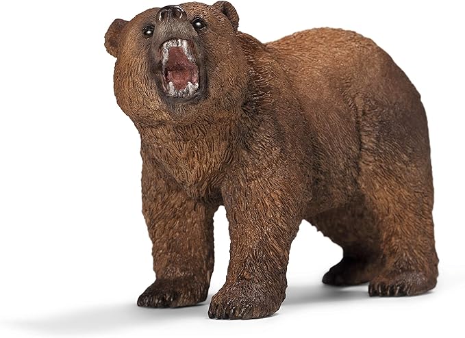 Schleich Wild Life Realistic Grizzly Bear Figurine - Hand-Painted and Detailed Animal Figure for Kids, Perfect Toy for Fun and Imaginative Adventures, Gift for Boys and Girls Ages 3+ , 2.6 inch - Figurio