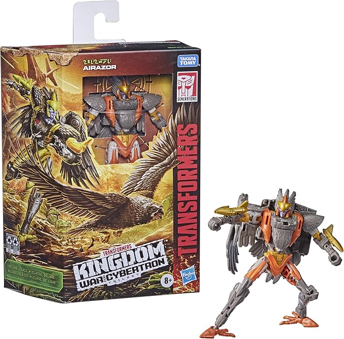 Transformers Toys Generations War for Cybertron: Kingdom Deluxe WFC-K14 Airazor Action Figure - Kids Ages 8 and Up, 5.5-inch - Figurio