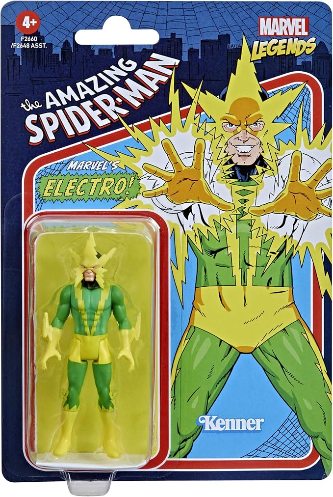 Marvel Hasbro Legends 3.75-inch Retro 375 Collection Electro Action Figure Toy - Figurio