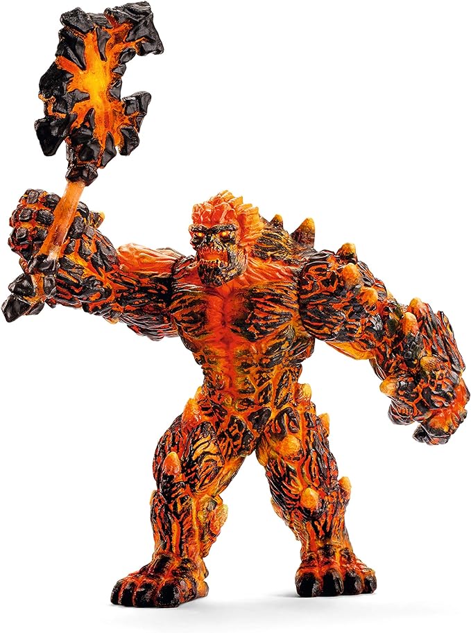 Schleich Eldrador Creatures Mythical Lava Monster - Lava Monster with Magic Axe, Posable Lava Golem Fantasy Action Figure, Highly Durable,for Boys and Girls Ages 7+ - Figurio