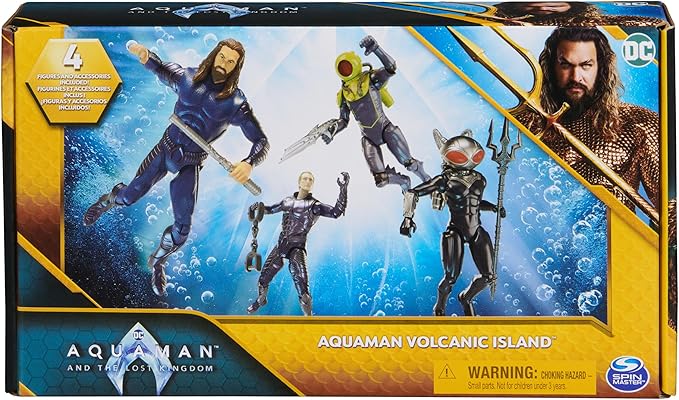 DC Comics, Aquaman Volcanic Island Pack (Amazon Exclusive), 4 Collectible Action Figures with Accessories, Superhero Kids Toys for Boys Ages 3+ - Figurio