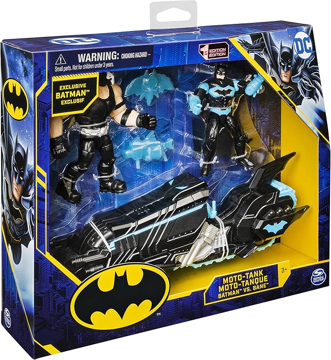 DC Comics Batman Moto-Tank Vehicle with 4-inch Bane Action Figure and Exclusive Batman Action Figure, Kids Toys for Boys - Figurio