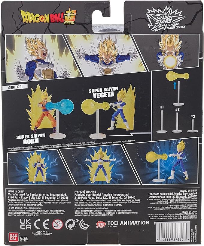 Bandai America - Dragon Ball Super Dragon Stars Power Up Pack Super Saiyan Vegeta - Figurio