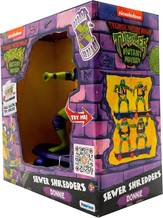 Teenage Mutant Ninja Turtles 5" Sewer Shredders Donatello Movie Edition for Ages 3+ - Shred & Battle with Bo Staff - Collect All 4! - Figurio