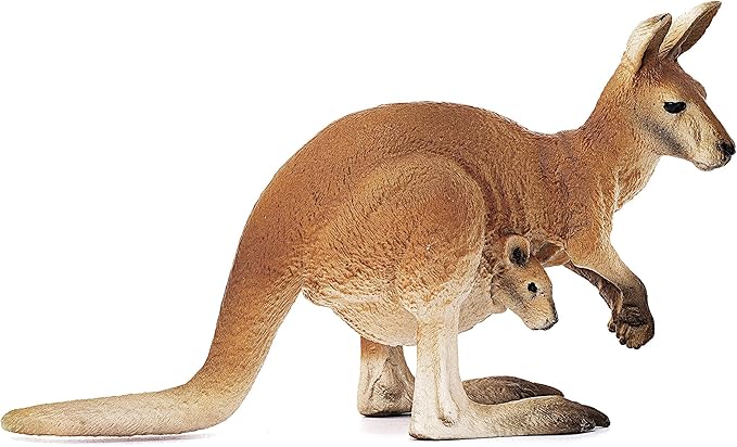 Schleich Wild Life Kangaroo Animal Figurine - Detailed Wild Animal Kangaroo Toy Figure, Durable for Education and Fun Play, Perfect for Boys and Girls, Gift for Kids Ages 3+ - Figurio