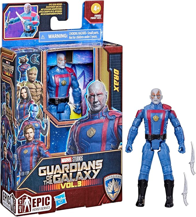 Marvel Studios’ Guardians of The Galaxy Vol. 3 Drax Action Figure, Epic Hero Series, Super Hero Toys for Kids Ages 4 and Up, Toys - Figurio