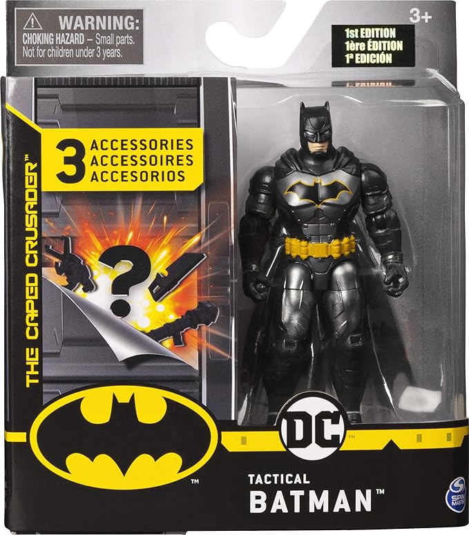 BATMAN 6056744, 4-Inch Rebirth Tactical Action Figure with 3 Mystery Accessories, Mission 1, Multicolour - Figurio