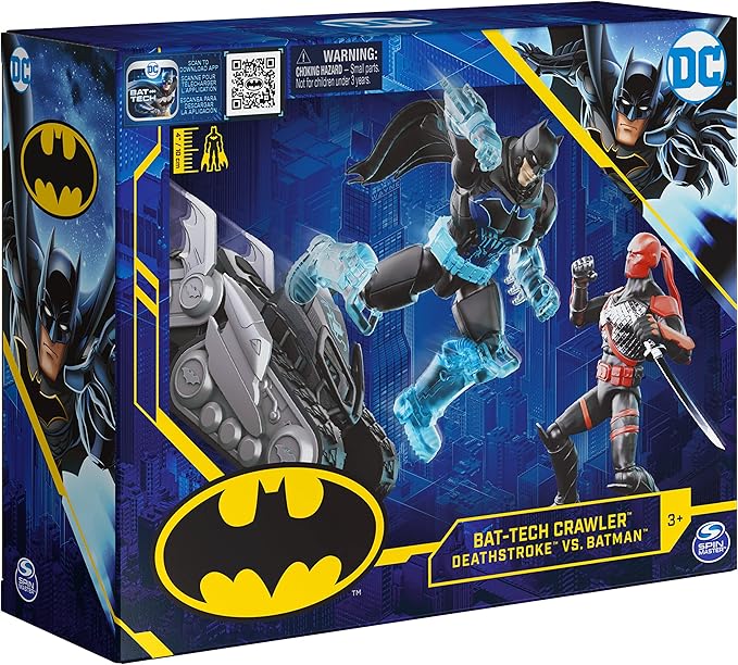 DC Comics Batman Bat-Tech Crawler with 4-inch Exclusive Deathstroke and Batman Action Figures, Includes 12 Accessories, Kids Toys for Boys Ages 3 and Up - Figurio