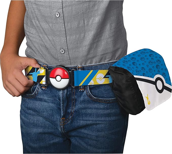 Pokémon Bandolier Set - Features a 2-Inch Pikachu Figure, 2 Clip ‘N’ Go Poke Balls/Belt, and a Carrying Bag - Folds Out Into Battle Mat for 2 Figures - Figurio