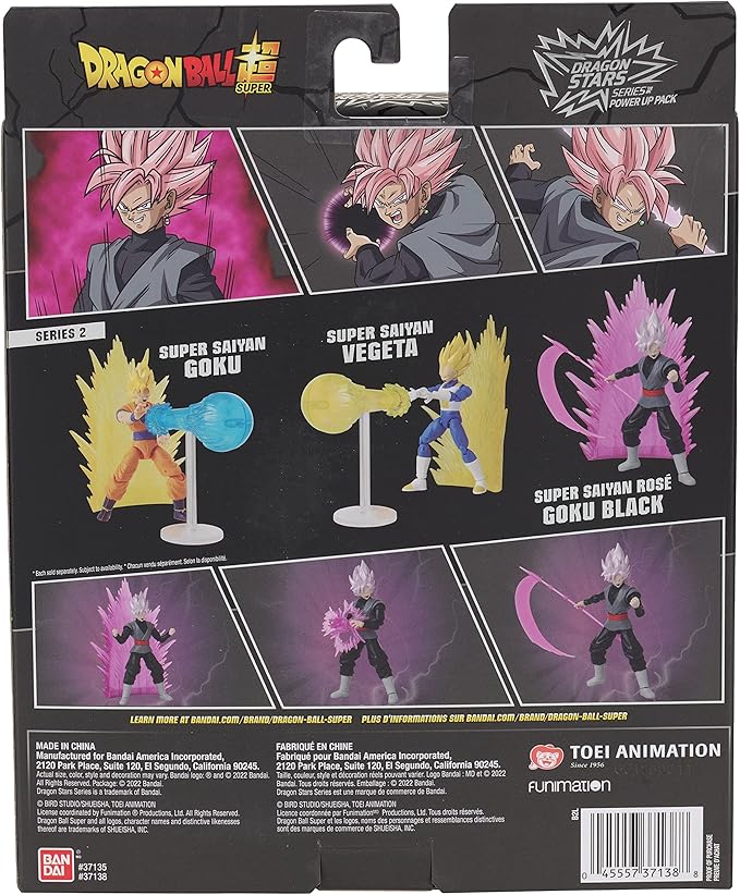 Dragon Stars Series - Dragon Ball Super - Goku Black Rose, 6" Action Figure Power Up Pack - Figurio