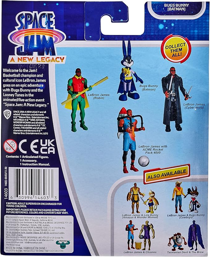 Moose Toys Space Jam: A New Legacy - Baller Action Figure - 5" Bugs Bunny (Batman), Multicolor (14603) - Figurio