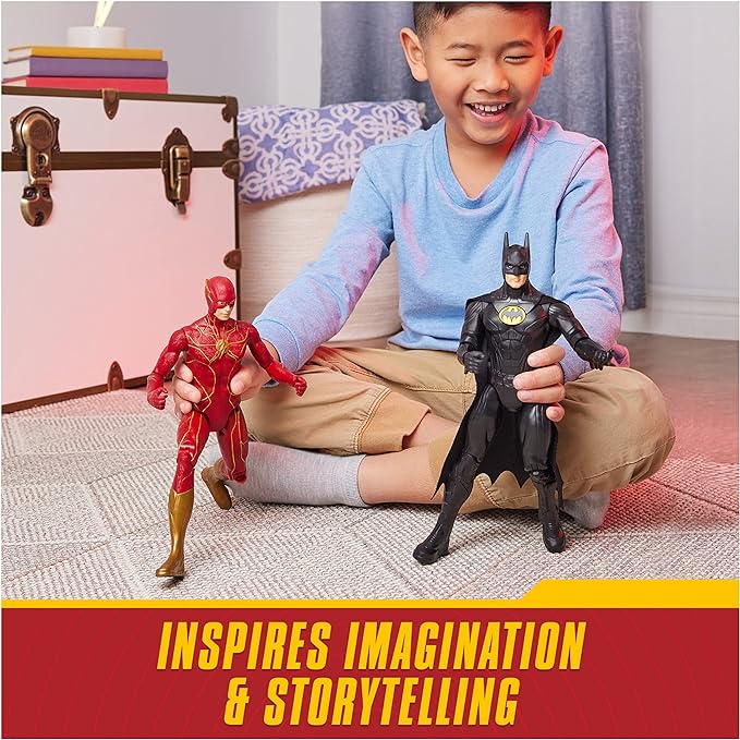 DC Comics, The Flash Action Figure, 12-inch The Flash Movie Collectible, Kids Toys for Boys and Girls Ages 3 and up DC+Comics