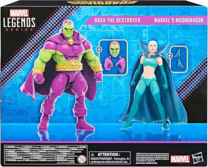 MARVEL Legends Series Drax The Destroyer Moondragon, 2 Comics-Inspired 6 Inch Action Figures - Figurio