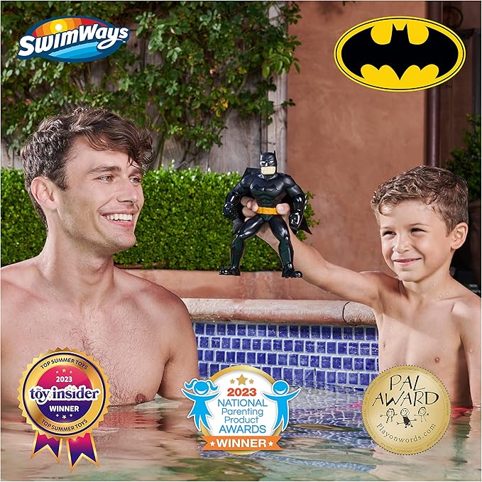 Swimways DC Batman Floatin' Figures, Swimming Pool Accessories & Kids Pool Toys, Batman Party Supplies & Water Toys for Kids Aged 3 & Up - Figurio