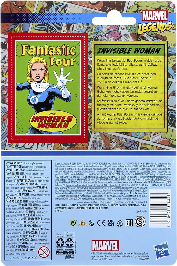 Marvel Hasbro Legends 3.75-inch Retro 375 Collection Invisible Woman Action Figure Toy, Blue - Figurio