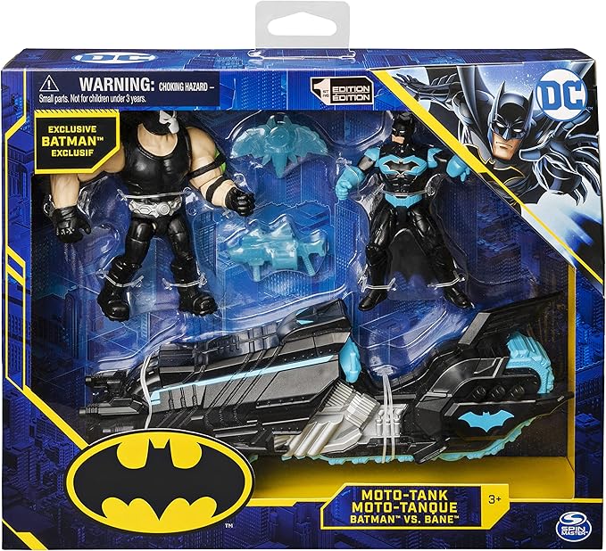 DC Comics Batman Moto-Tank Vehicle with 4-inch Bane Action Figure and Exclusive Batman Action Figure, Kids Toys for Boys - Figurio