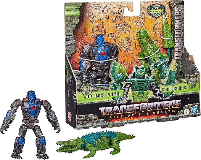 Transformers: Rise of The Beasts Movie, Beast Alliance, Beast Combiners 2-Pack Optimus Primal & Skullcruncher Toys, Ages 6 and Up, 5-inch - Figurio