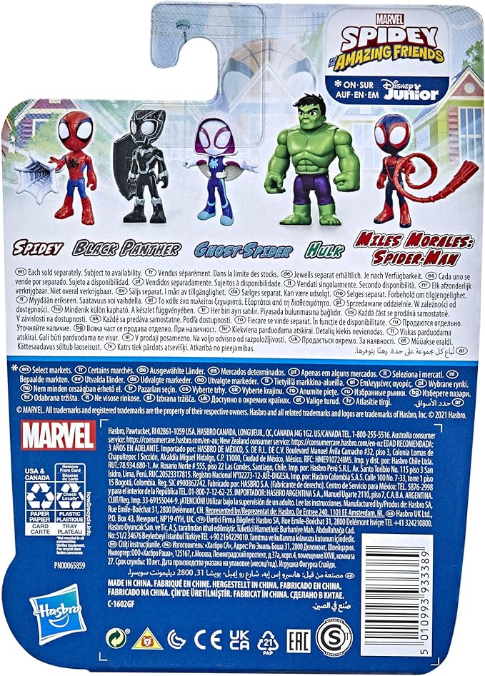 Spidey and His Amazing Friends Marvel Hulk Hero Figure Toy,4-Inch Scale Super Hero Action Figure for Kids Ages 3 and Up,(F3996) - Figurio