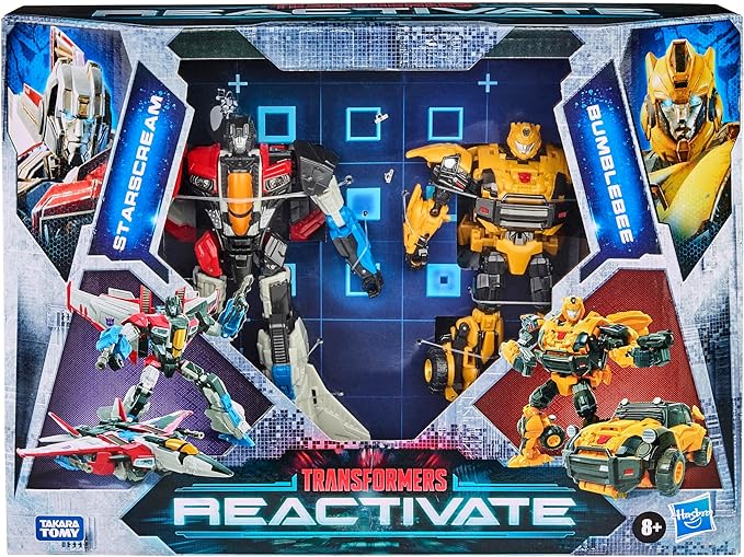 Transformers: Reactivate Video Game-Inspired Bumblebee and Starscream 2-Pack, 6.5-inch Converting Action Figures, 8+ - Figurio