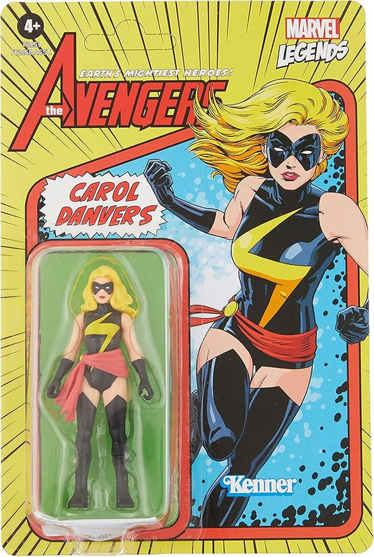 Marvel Hasbro Legends Series 3.75-inch Retro 375 Collection Carol Danvers Action Figure Toy - Figurio