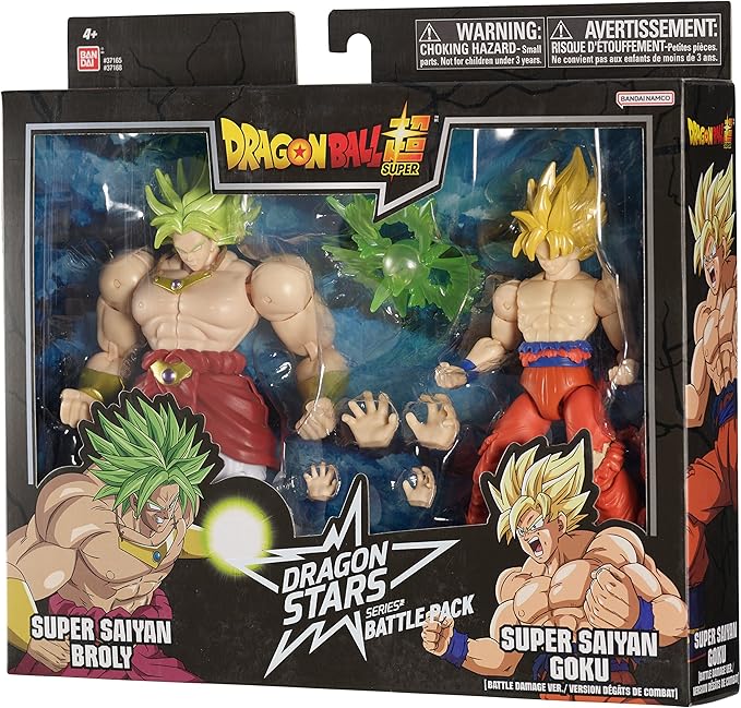 Dragon Stars Series - Dragon Ball Super - Super Saiyan Goku (Battle Damage Ver.) vs Super Saiyan Broly Battle Pack Action Figure Set - Figurio