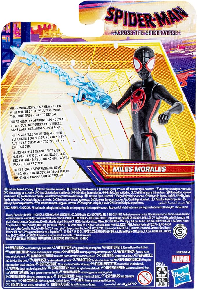 Marvel Spider-Man Across The Spider-Verse Miles Morales, 6-Inch-Scale Action Figure with Web Accessory, Toys for Kids Ages 4 and Up - Figurio