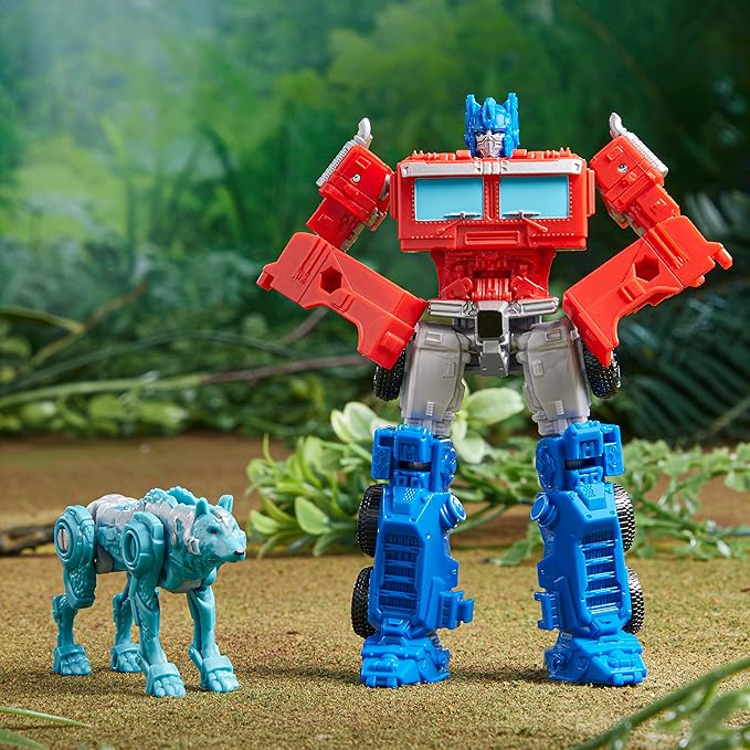 Transformers: Rise of The Beasts Movie Beast Alliance Beast Weaponizers 2-Pack Optimus Prime & Chainclaw Toys, Age 6 and Up, 5-inch - Figurio