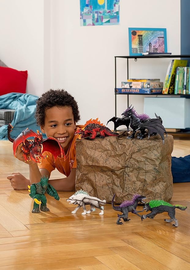 Schleich Eldrador 4-Piece Monster Toy for Boys and Girls Ages 7+, Eldrador Creatures Starter Set with 3 Action Figures (3 Piece Assortment) Multi - Figurio