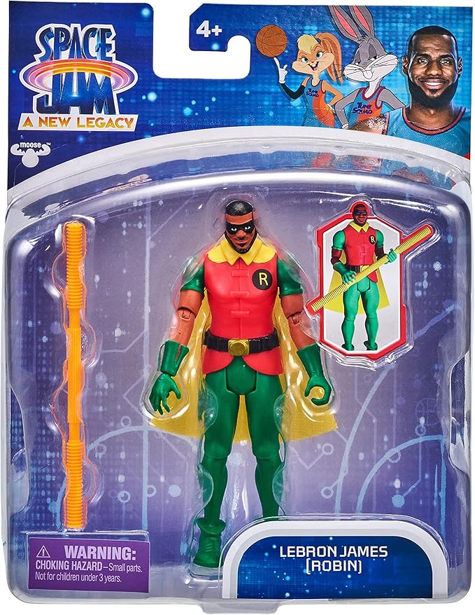 Moose Toys Space Jam: A New Legacy - Baller Action Figure - 5" Lebron James (Robin), Multicolor, (14602) - Figurio