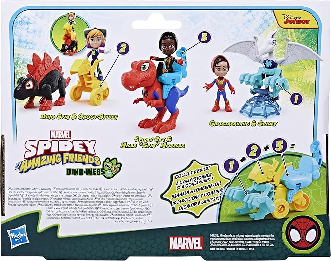 Spidey and his Amazing Friends Marvel Dino-Webs Ghostasaurus & Spidey 4-inch-Scale Spider-Man Action Figure Set, Toys for Kids Ages 3 and Up - Figurio