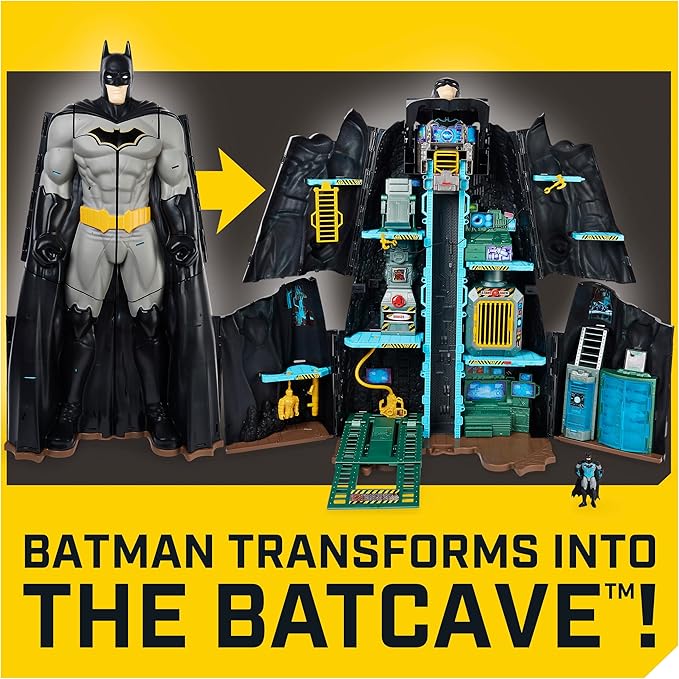 Batman, Bat-Tech Batcave, Giant Transforming Playset with Exclusive 4” Batman Figure and Accessories, Kids Toys for Boys Aged 4 and Up - Figurio