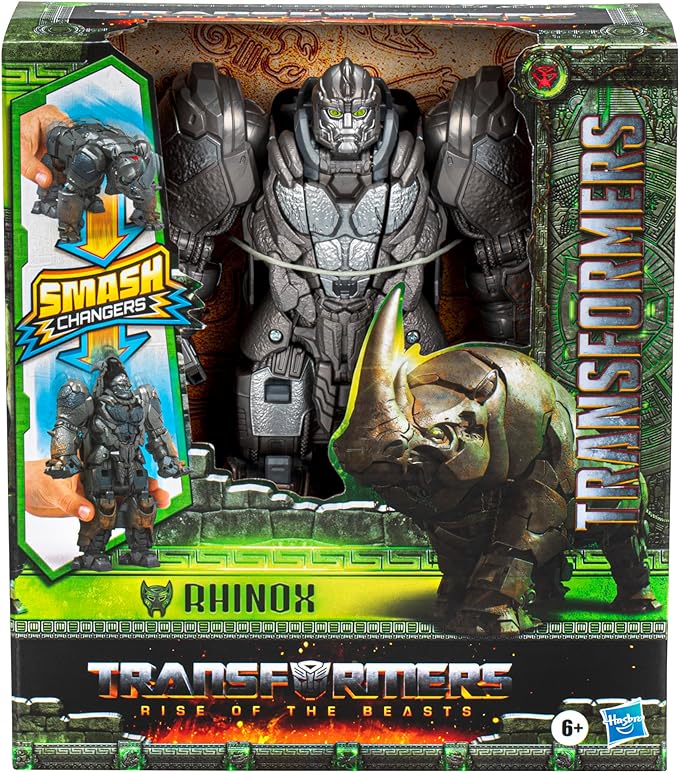 Transformers Toys Rise of The Beasts Movie, Smash Changer Rhinox Converting Action Figure for Ages 6 and up, 9-inch - Figurio