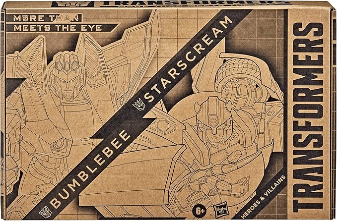 Transformers Toys Heroes and Villains Bumblebee and Starscream 2-Pack Action Figures - for Kids Ages 6 and Up, 7-inch (Amazon Exclusive) - Figurio