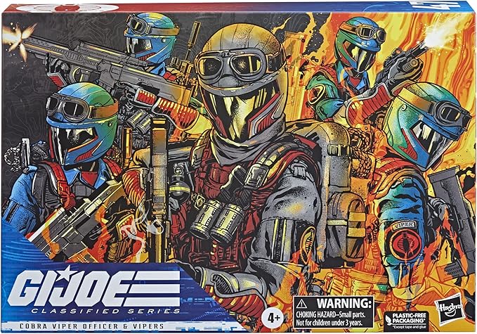 G.I. Joe Classified Series Series Cobra Viper Officer & Vipers Figures 47 Toys, Multiple Accessories, Custom Package Art, Multicolor, F4559 - Figurio