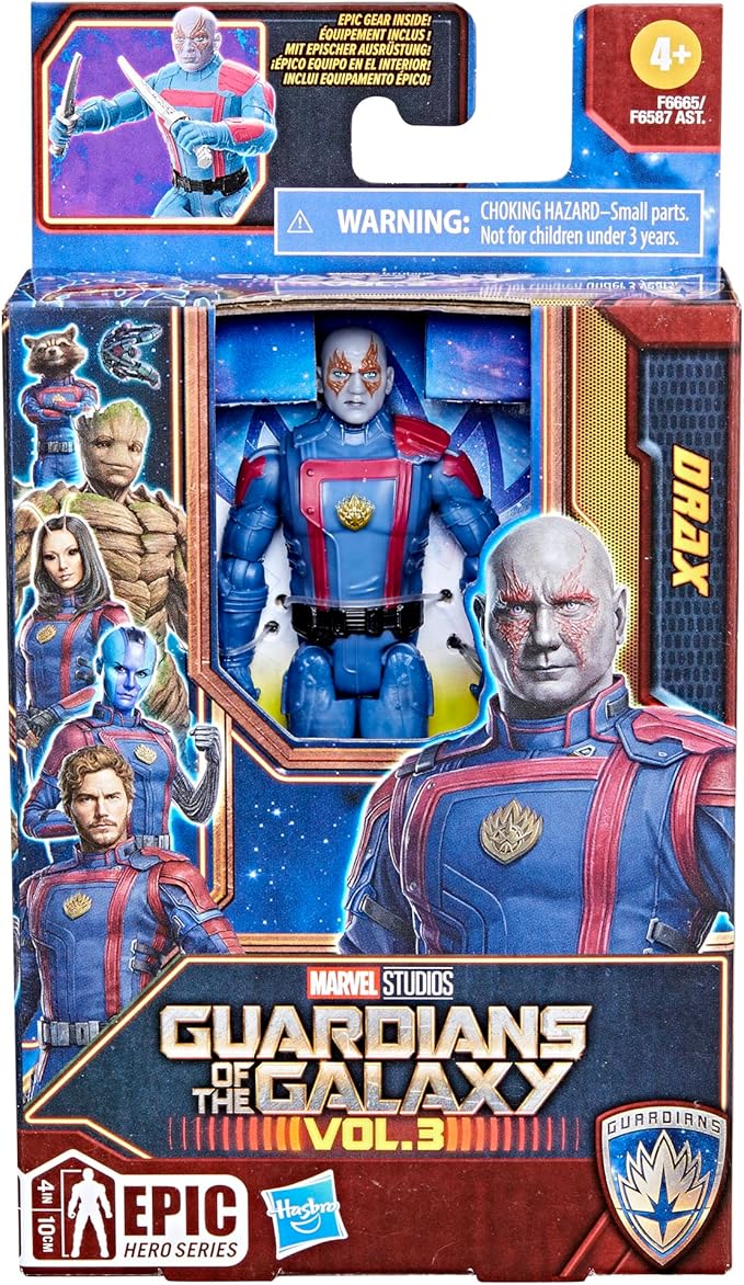 Marvel Studios’ Guardians of The Galaxy Vol. 3 Drax Action Figure, Epic Hero Series, Super Hero Toys for Kids Ages 4 and Up, Toys - Figurio