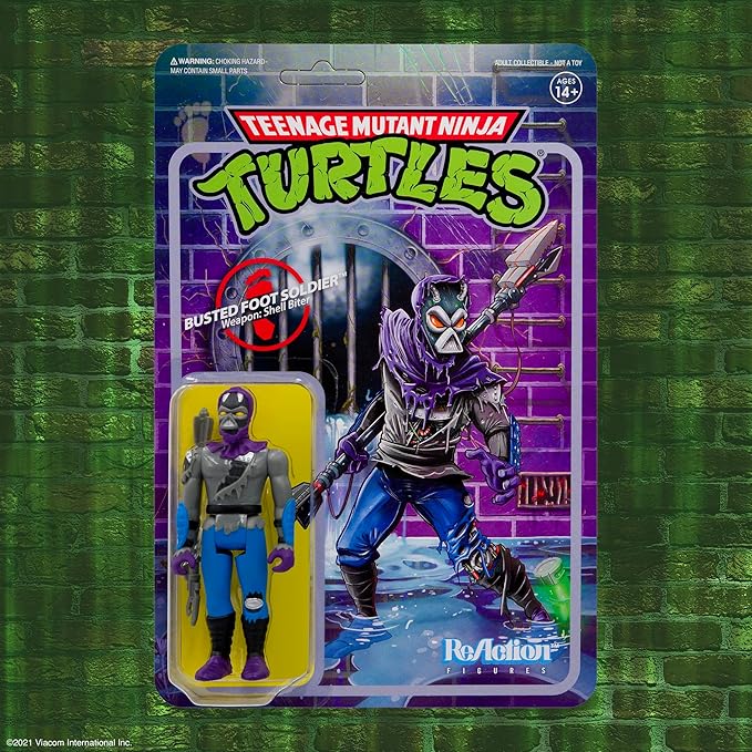 Super7 Teenage Mutant Ninja Turtles Damaged Foot Soldier 3.75 in ReAction Figure - Figurio