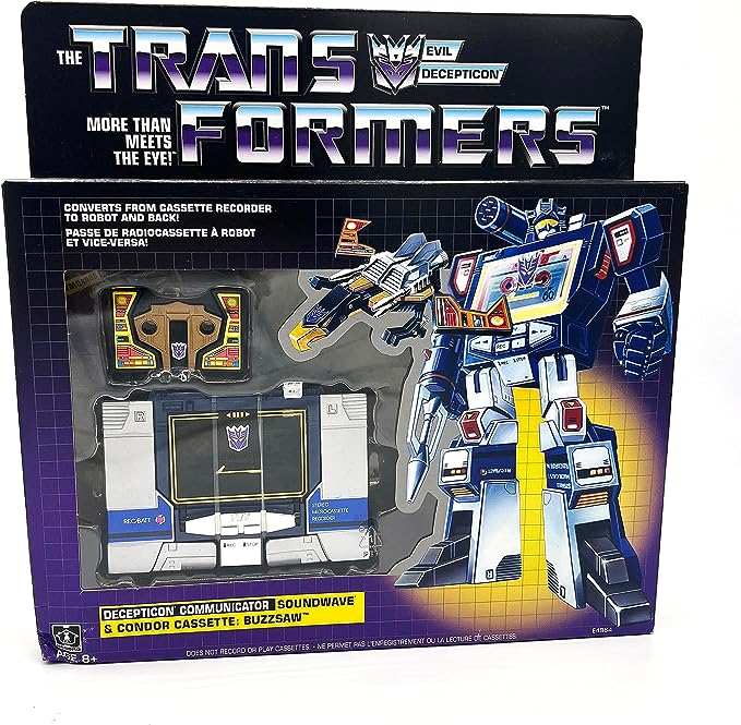 Transformers Vintage G1 Exclusive Decepticon Soundwave with Buzzsaw Cassette (Reissue) - Figurio