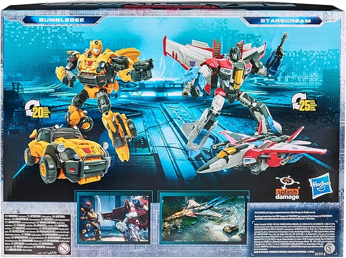 Transformers: Reactivate Video Game-Inspired Bumblebee and Starscream 2-Pack, 6.5-inch Converting Action Figures, 8+ - Figurio